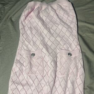 FINESSE light pink knitted tube dress